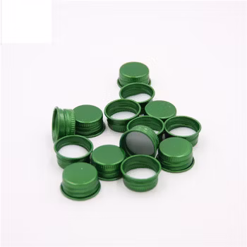 Tappo superiore a vite in alluminio argentato da 24 mm con rivestimento in schiuma